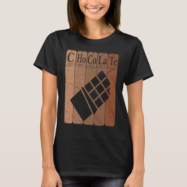 Chocolate Periodic Table Elements Chocoholic Choco T-Shirt (Front)