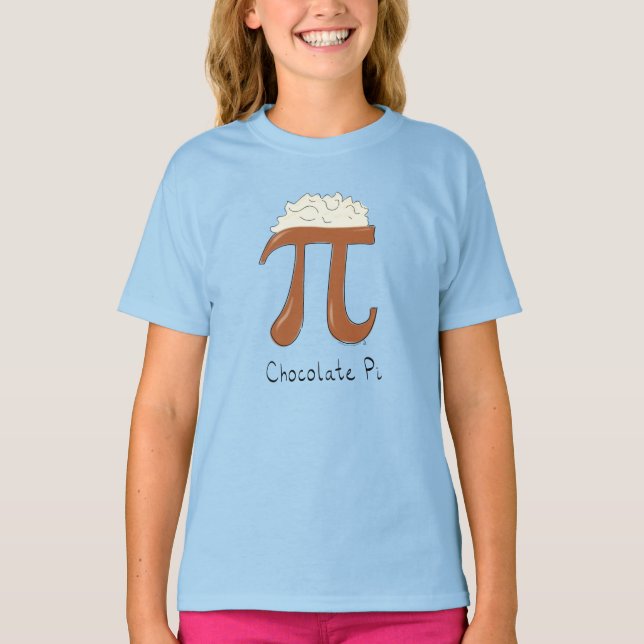 Chocolate Pi Cute Math Pi Day Kid's Girl's T-Shirt (Front)