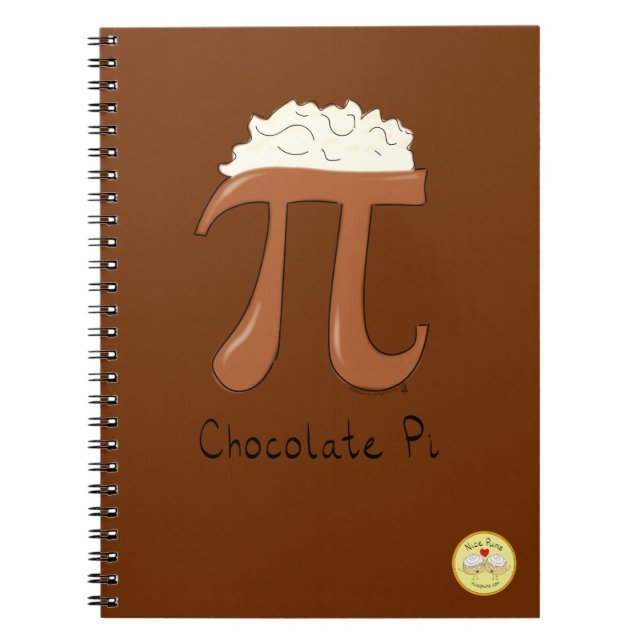 Chocolate Pi Cute Math Pi Day Notebook (Front)