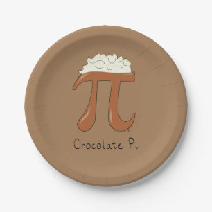 Chocolate Pi Cute Math Pi Day Party Paper Plates