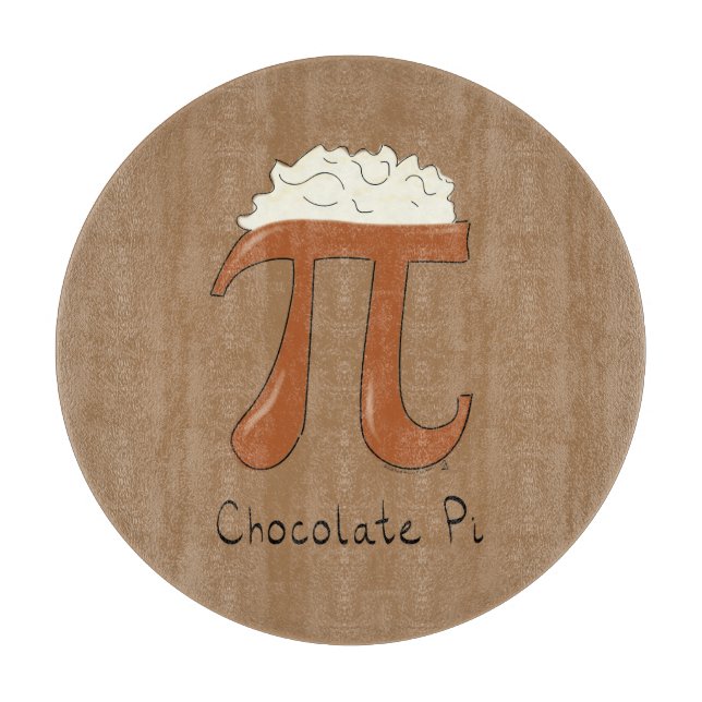 Chocolate Pi Cute Math Pi Day Pie Cutting Board (Front)