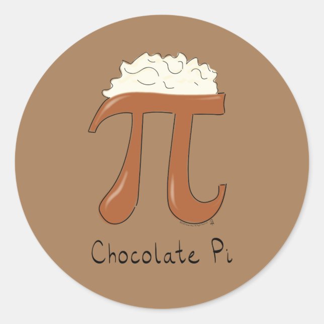 Chocolate Pi Cute Math Pi Day Stickers (Front)