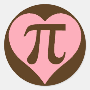 Chocolate Pi Heart Classic Round Sticker