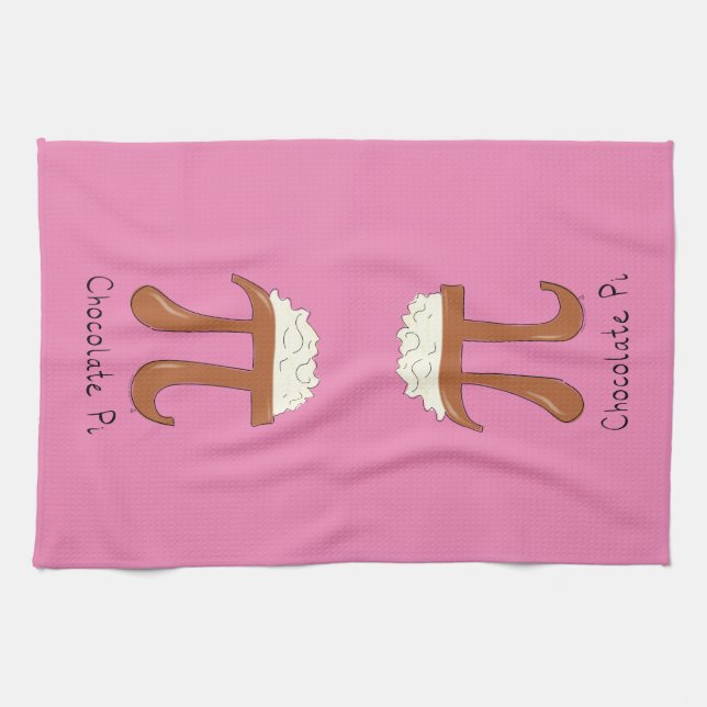 Chocolate Pi Math Cute Pie Baking Kitchen Towel (Horizontal)