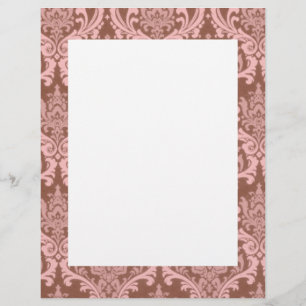 Chocolate Pink Damask Border