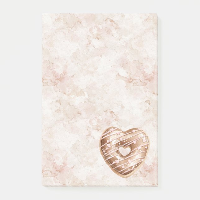 Chocolate Pink Heart Cookie Post-it Notes (Front)