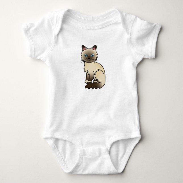 Chocolate Point Birman / Ragdoll Cat Baby Bodysuit (Front)