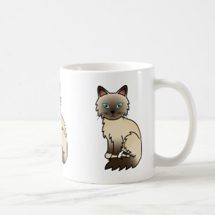 Chocolate Point Birman / Ragdoll Cat Cartoon Art Coffee Mug