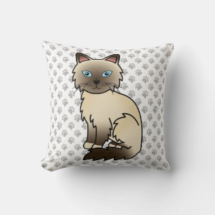 Chocolate Point Birman / Ragdoll Cat & Paws Cushion