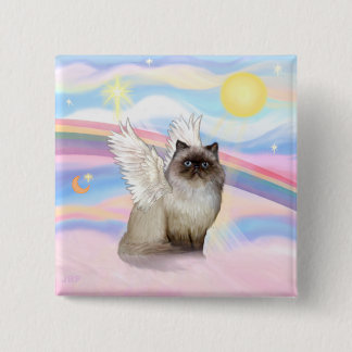 Chocolate Point Himalayan Cat Angel 15 Cm Square Badge