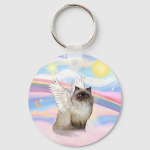 Chocolate Point Himalayan Cat  Angel Key Ring