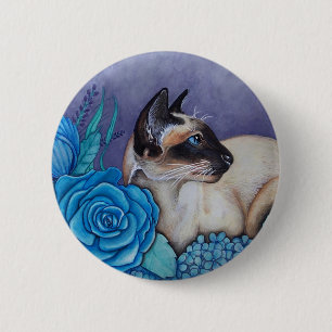 Chocolate Point Siamese Cat 6 Cm Round Badge