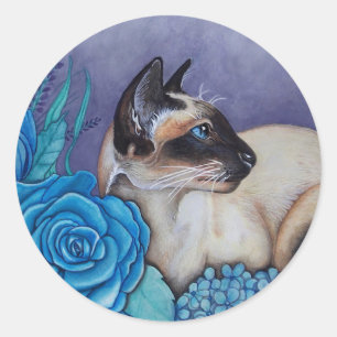 Chocolate Point Siamese  Cat Classic Round Sticker