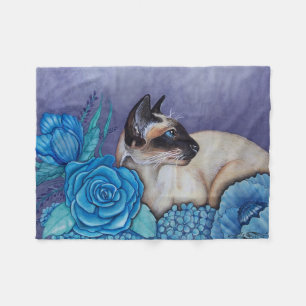 Chocolate Point Siamese Cat Fleece Blanket