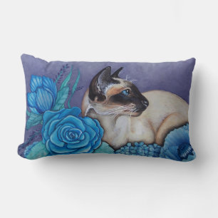 Chocolate Point Siamese  Cat Lumbar Cushion