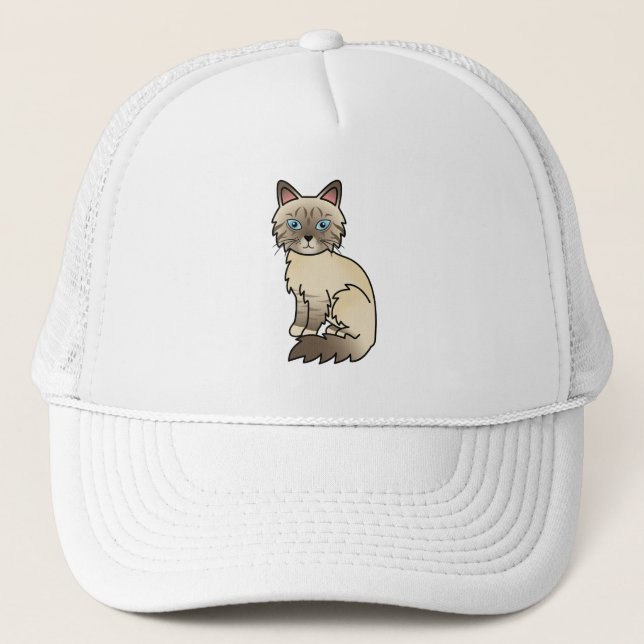 Chocolate Point Tabby Birman / Ragdoll Cat Trucker Hat (Front)