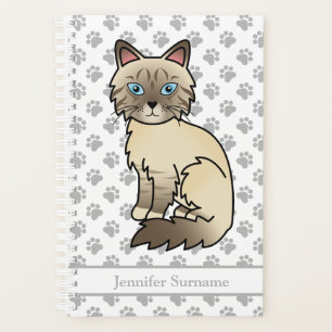 Chocolate Point Tabby Birman/Ragdoll Paws & Text Planner