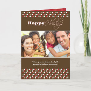 Chocolate Polkadots Family Holiday Card (red)