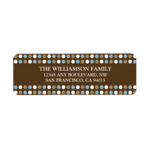 Chocolate Polkadots Return Address Labels (blue)