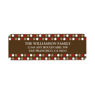 Chocolate Polkadots Return Address Labels (red)