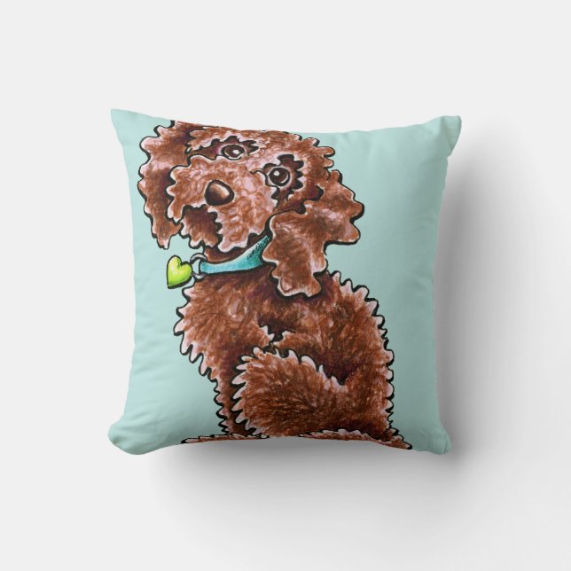 Chocolate Poodle Mix Side Sit Cushion (Front)