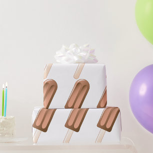 Chocolate Popsicle Ice Cream Bar Wrapping Paper