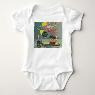 Chocolate popsicle sprinkles baby bodysuit