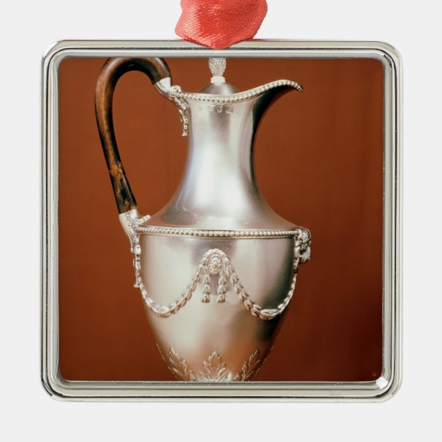 Chocolate-pot, with repousse design and metal ornament (Front)