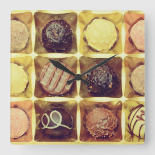 Chocolate pralines Square Wall Clock