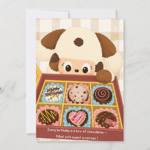 Chocolate Puppy Blank Card   Personalized Cute Pup