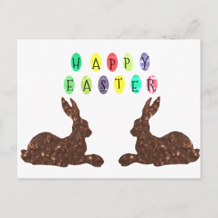 Chocolate rabbits Easter Postcard