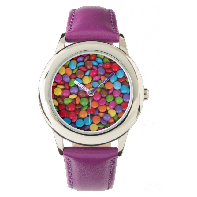 Chocolate rainbow purple candy kids watch (Front)