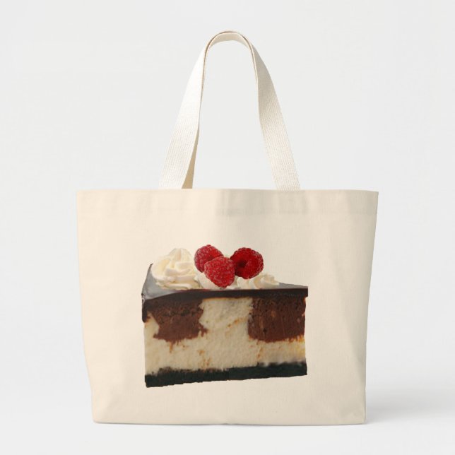 Chocolate Raspberry Cheesecake Large Tote Bag (Front)