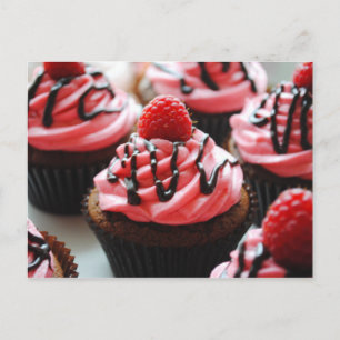 Chocolate Raspberry Cupcake Postcard