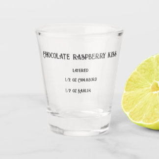 Chocolate raspberry kiss novelty shot glass