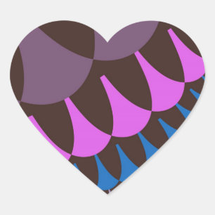 Chocolate Raspberry Scales Heart Sticker
