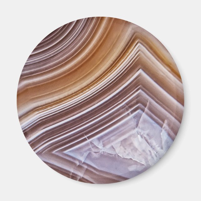 Chocolate Ribbons Agate Magnet (Front)