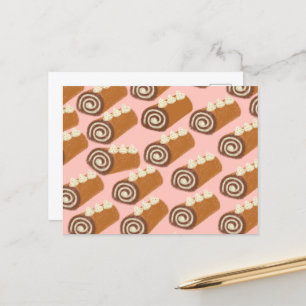 Chocolate Roll Cake Postcard