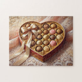 Chocolate Romantic Treasures Heart Box Jigsaw Puzzle