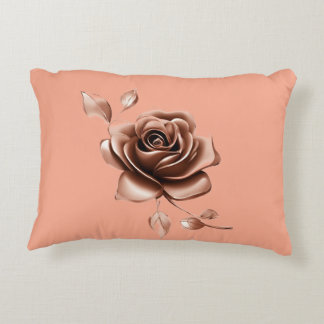 Chocolate Rose Glaze AI art  Decorative Cushion