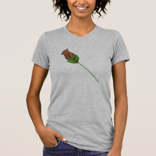 Chocolate Rose Valentine's Day Long-Stemmed Flower T-Shirt