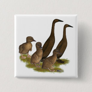 Chocolate Runner Duck Family 15 Cm Square Badge