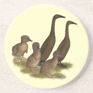 Chocolate Runner Duck Family Coaster