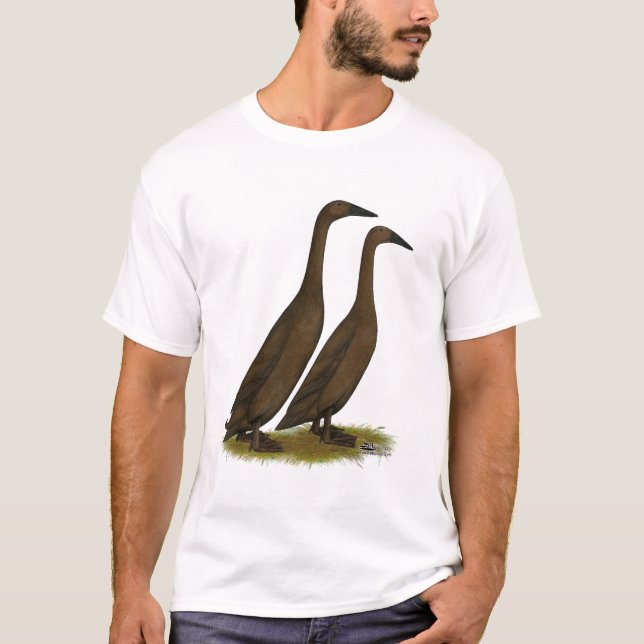 Chocolate Runner Ducks T-Shirt (Front)