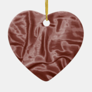 Chocolate Satin-Heart Shaped Ornament