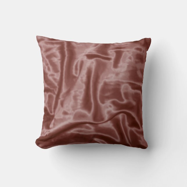 Chocolate Satin-Square Throw Pillow (Front)