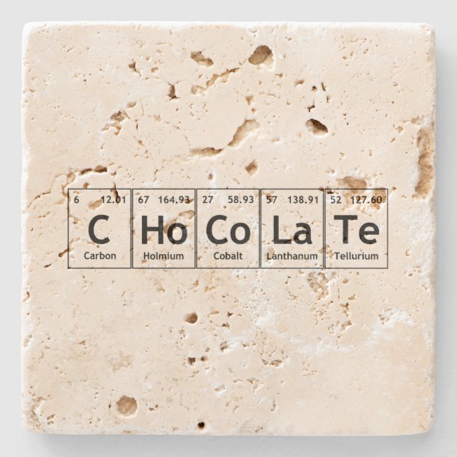 CHoCoLaTe Science Periodic Table Words Elements Stone Coaster (Front)