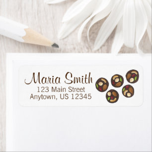 Chocolate Shop Chocolatier Pastry Chef Mendiants  Return Address Label