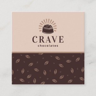 Chocolate Shop Customisable Square Business Card