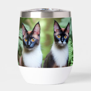 Chocolate Siamese Cat Twins, 